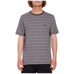 Volcom Static Stripe Crew Short Sleeve T-Shirt in Black for men