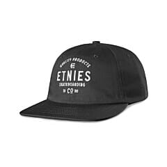 Etnies Skate Co Strapback Curved Peak Cap in Black/White
