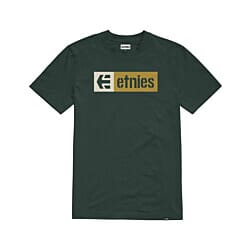 Etnies New Box Short Sleeve T-Shirt in Green/Gold