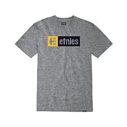 Etnies New Box Short Sleeve T-Shirt in Grey/Black/Yellow