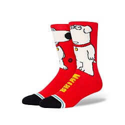 Stance The Dog Family Guy Crew Socks in Red