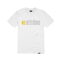 Etnies Ecorp Short Sleeve T-Shirt in White/Black/Yellow