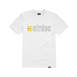 Etnies Ecorp Short Sleeve T-Shirt in White/Black/Yellow