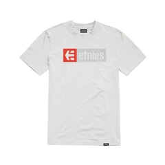 Etnies New Box Short Sleeve T-Shirt in White/Grey/Red 