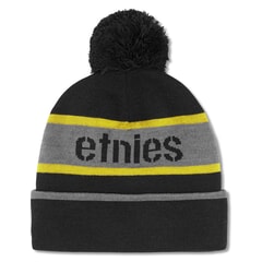 Etnies Stencil Pom Bobble Hat in Black/Yellow