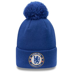 New Era Bobble Knit Chelsea FC Cuff Bobble Hat in Calming Blue