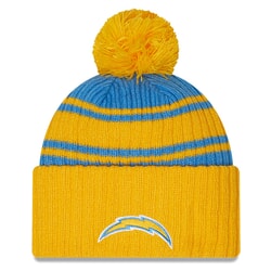 New Era Los Angeles Chargers NFL Sideline Sport Knit Bobble Hat in Yellow