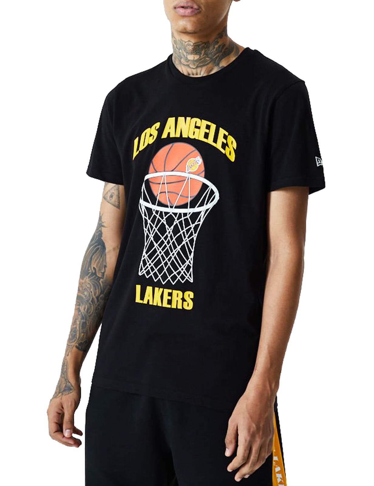 Black New Era NBA LA Lakers Script Logo T-Shirt