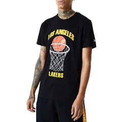 New Era Los Angeles Lakers NBA Basketball Short Sleeve T-Shirt in Black