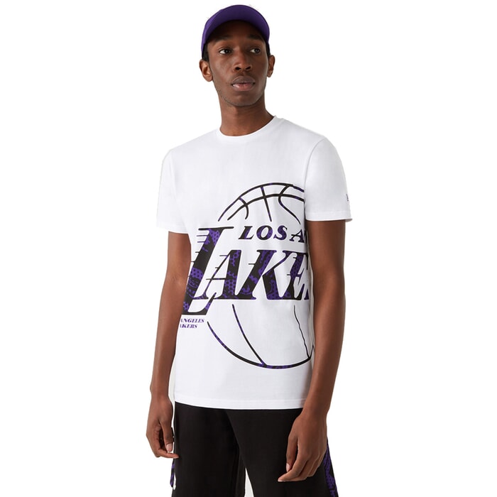 Official New Era LA Lakers NBA Tear Graphic White T-Shirt