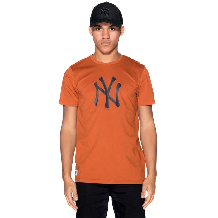 New York Yankees League Essential Oversized T-Shirt Orange - Burned Sports