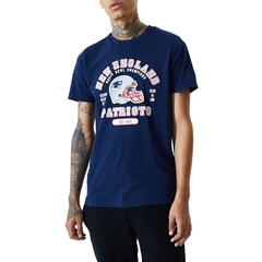 New Era New England Patriots NFL Helmet and Wordmark Short Sleeve T-Shirt in Oceanside Blue