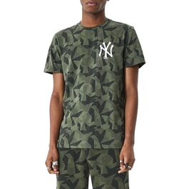 New era Geometric Camo New York Yankees Short Sleeve T-Shirt Grey