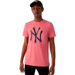 New Era New York Yankees MLB Seasonal Team Logo Short Sleeve T-Shirt in Pink Lift