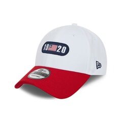 New Era Tricolour 9FORTY Curved Peak Cap in White