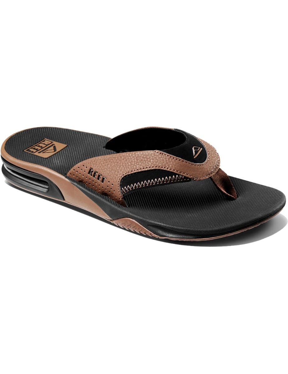 Reef Fanning Sandals in Black And Tan