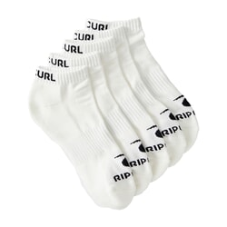 Rip Curl Brand Ankle Sock 5-Pk Crew Socks in White