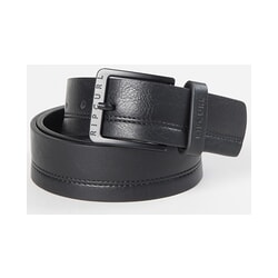 Rip Curl Double Stitch Faux Leather Belt in Black for men