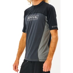 Rip Curl Drive Relaxed Short Sleeve Rash Vest in Black