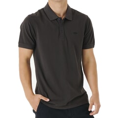 Rip Curl Faded Short Sleeve Polo Shirt in Washed Black