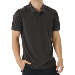 Rip Curl Faded Short Sleeve Polo Shirt in Washed Black
