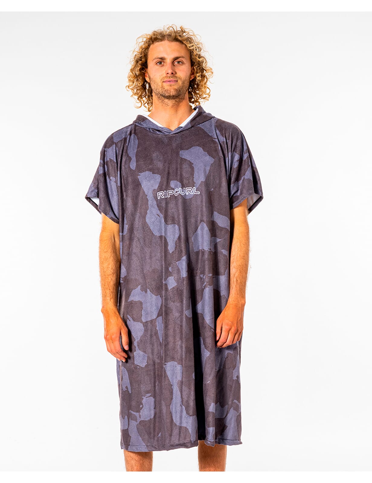 Rip Curl Mix Up Print Changing Robe in Slate Blue Camo