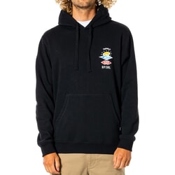 Rip Curl Search Icon Hood Pullover Hoody in Black