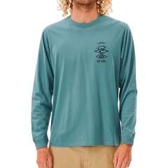 Rip Curl Search Icon Long Sleeve T-Shirt in Blue Stone