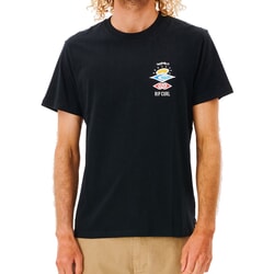 Rip Curl Search Icon Short Sleeve T-Shirt in Black