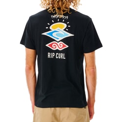 Rip Curl Search Icon Short Sleeve T-Shirt in Black