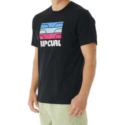 Rip Curl Surf Revival Waving Short Sleeve T-Shirt in Black