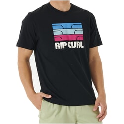 Rip Curl Surf Revival Waving Short Sleeve T-Shirt in Black for men