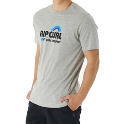 Rip Curl Surf Revival Waving Short Sleeve T-Shirt in Grey Marle
