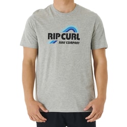 Rip Curl Surf Revival Waving Short Sleeve T-Shirt in Grey Marle for men