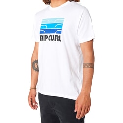 Rip Curl Surf Revival Waving Short Sleeve T-Shirt in Optical White