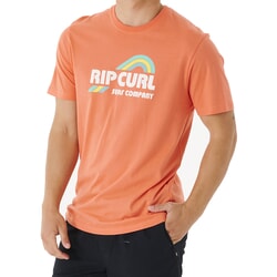 Rip Curl Surf Revival Waving Short Sleeve T-Shirt in Peach