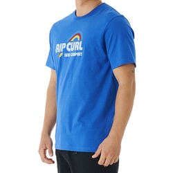 Rip Curl Surf Revival Waving Short Sleeve T-Shirt in Retro Blue