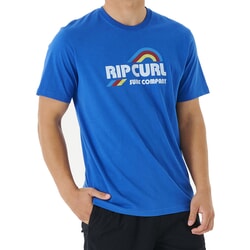 Rip Curl Surf Revival Waving Short Sleeve T-Shirt in Retro Blue for men