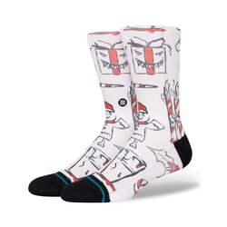Stance Angry Holidayz Christmas Crew Socks in Off White