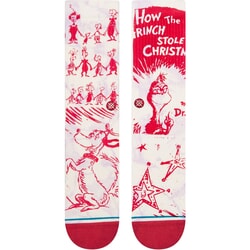 Stance Every Who The Grinch Christmas Crew Socks in Off White
