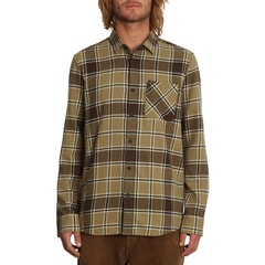 Volcom Caden Plaid Long Sleeve Shirt in Khaki