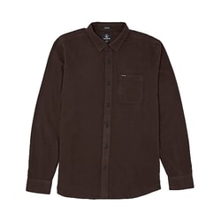 Volcom Caden Solid Long Sleeve Shirt in Dark Brown