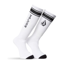 Volcom High Stripe Crew Socks in White for men