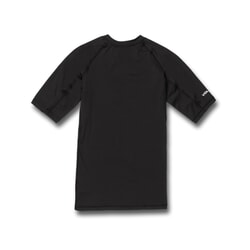 Volcom Lido Solid Short Sleeve Rash Vest in Black