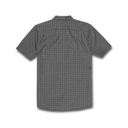 Volcom Mini Check Woven Short Sleeve Shirt in Black