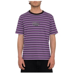 Volcom Rayeah Stripes Short Sleeve T-Shirt in Deep Purple