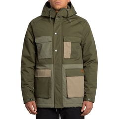 Volcom Renton Winter 5K Parka Jacket in Army Green Combo