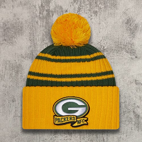 New Era Green Bay Packers NFL Sideline Sport Knit Bobble Hat