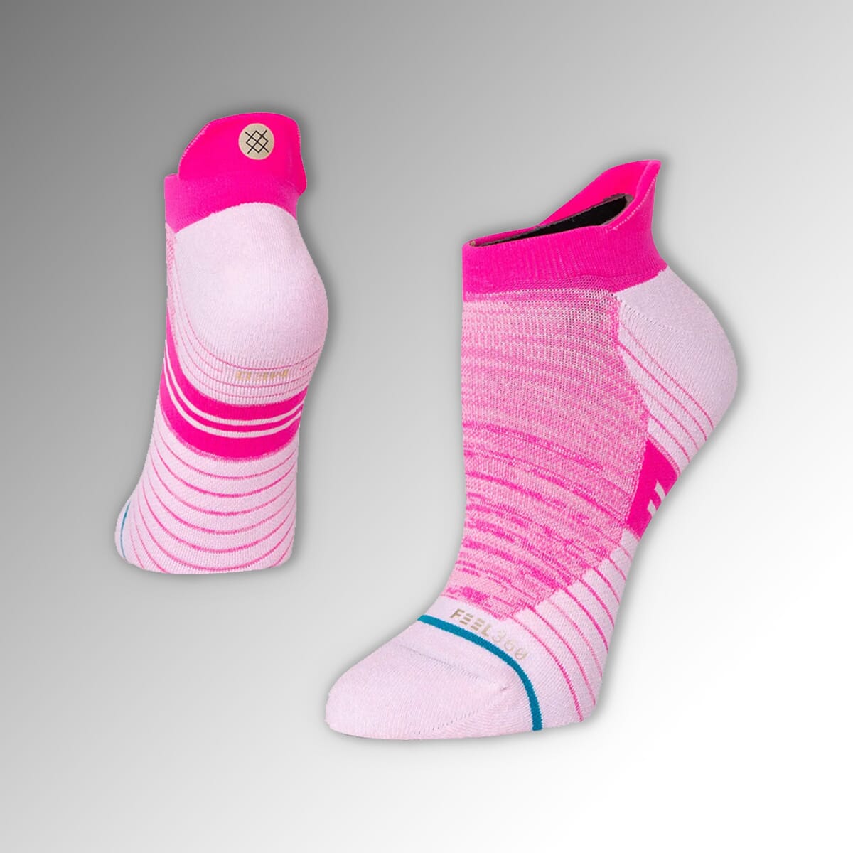 Stance Double Dash Run No Show Socks in Pink
